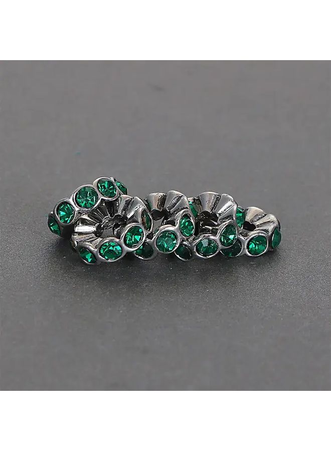 July Greenish Gold Antique Silver CZ Crystal Spacer Beads 5Pcs 4x13mm Round for Jewelry Making - Image 3