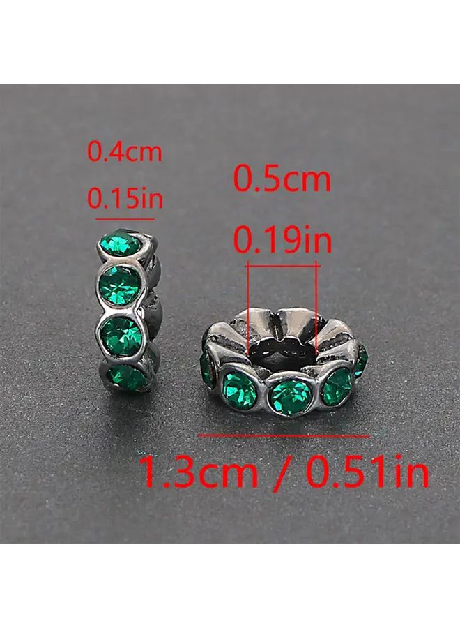 July Greenish Gold Antique Silver CZ Crystal Spacer Beads 5Pcs 4x13mm Round for Jewelry Making - Image 4