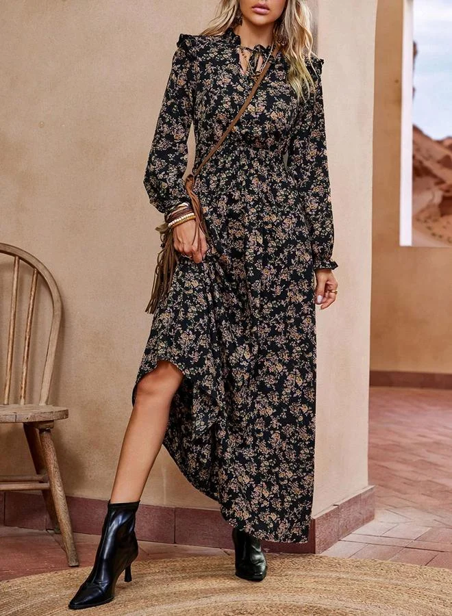 Take Two Women Floral Printed Ruffle Detail Maxi Dress