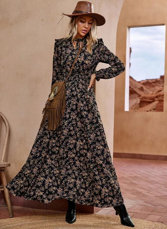 Take Two Women Floral Printed Ruffle Detail Maxi Dress