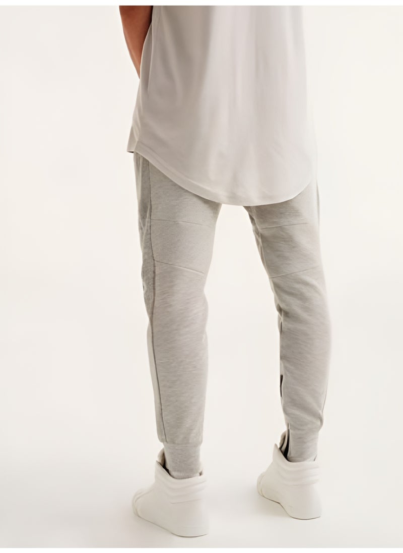 LOUD UNIVERSE Men’s Heather Grey Jogging Trousers – Ribbed Cuffs, Zip Pockets, Slim Fit Sweatpants for Workout, Running Or Casual Wear  - Image 5