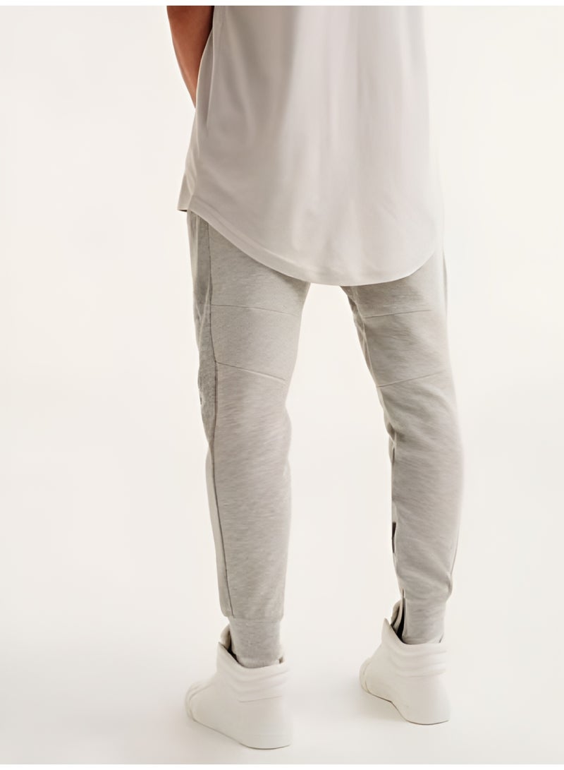 LOUD UNIVERSE Men’s Heather Grey Jogging Trousers – Ribbed Cuffs, Zip Pockets, Slim Fit Sweatpants for Workout, Running Or Casual Wear - Image 4