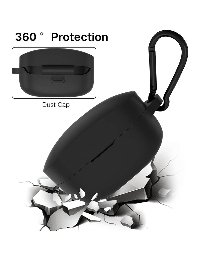 غطاء سماعات KASTWAVE لسوني WF1000XM4 مع خطاف و حزام يد سيليكون شامل الحماية مضاد للصدمات ومضاد للزلق ومضاد للبصمات - عبوة من 2 (أسود + أبيض) - Image 3