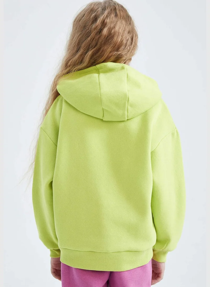 DeFacto Girl Hooded Long Sleeve Knitted Sweatshirt
