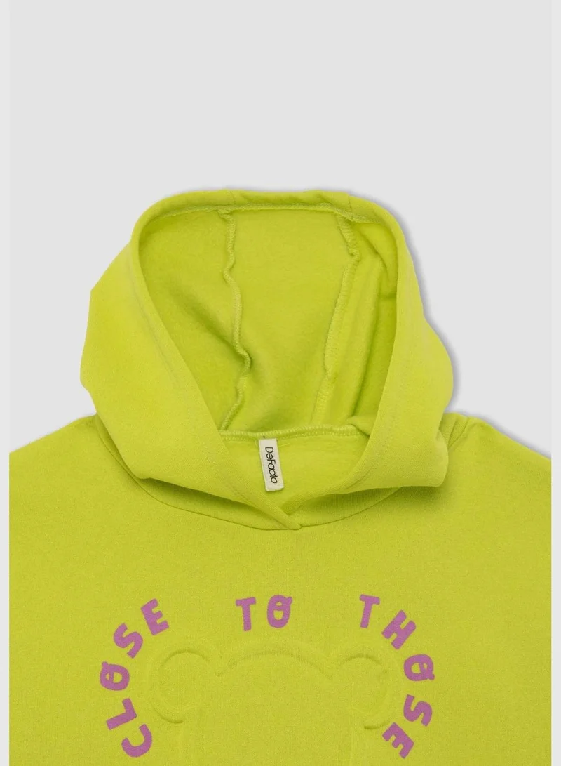 DeFacto Girl Hooded Long Sleeve Knitted Sweatshirt