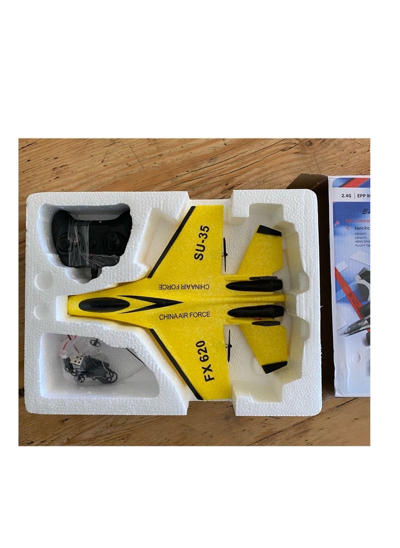 AROAQ DIY RC Plane Toy 620 blue 3 battery Remote Control Airplane DIY Fixed Wing Aircraft  - Image 3
