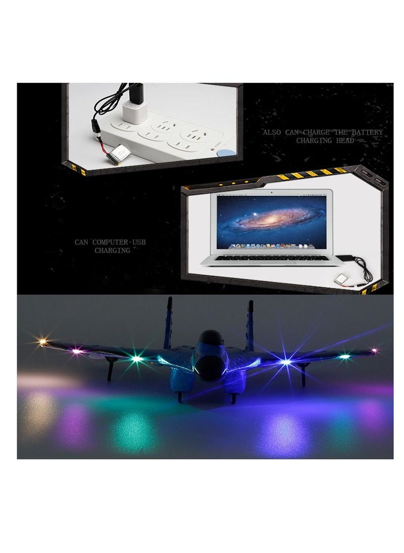 AROAQ DIY RC Plane Toy 620 blue 3 battery Remote Control Airplane DIY Fixed Wing Aircraft  - Image 4