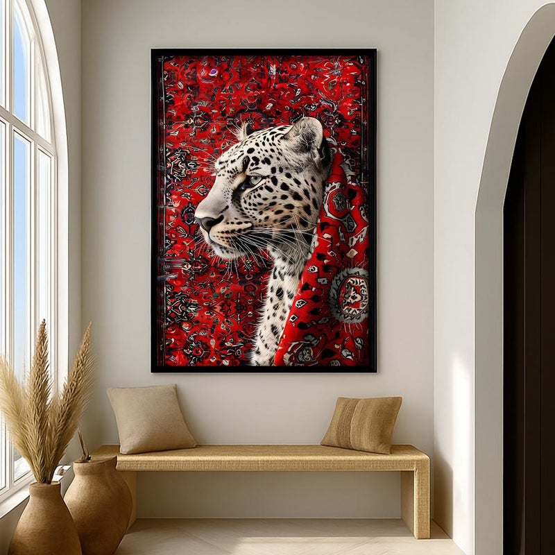 ماركتنا لوحة قماشية بتصميم الفن النجدي مع برواز مجوف مقاس (60×90) قطعة واحدة - Image 1