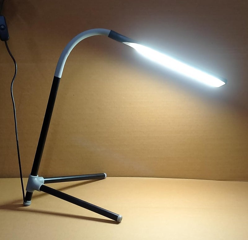 Grofly Portable Reading Light with 3 Lighting Step Led Desk Lamp Touch Control OnOff Student Study Table Lamp Night Lamp Eye Protection Lamp Bookworms Kids Bright LED Desk Lamp Black Trio Lamp - Image 1