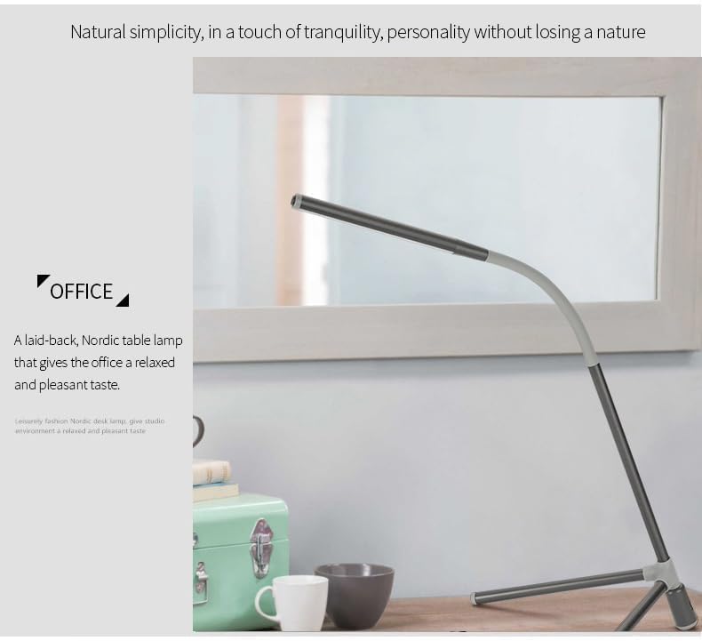 Grofly Portable Reading Light with 3 Lighting Step Led Desk Lamp Touch Control OnOff Student Study Table Lamp Night Lamp Eye Protection Lamp Bookworms Kids Bright LED Desk Lamp Black Trio Lamp - Image 2