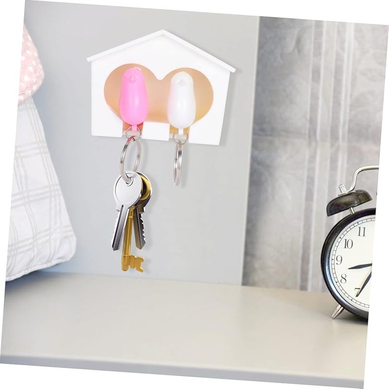 Bird Key Holder Wall Mount With Whistle Decorative Keychain Organizer Random Color - Image 5