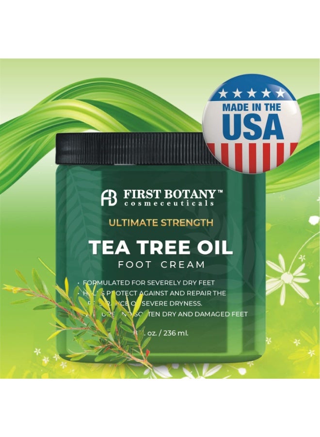 First Botany, Athletes Foot Cream with Tea Tree Oil, Aloe & Spearmint - Hydrates, Softens & Conditions Dry Cracked Feet, Heel and Calluses- Helps Soothe Irritated Skin - 8 oz - Image 5