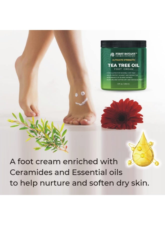 First Botany, Athletes Foot Cream with Tea Tree Oil, Aloe & Spearmint - Hydrates, Softens & Conditions Dry Cracked Feet, Heel and Calluses- Helps Soothe Irritated Skin - 8 oz - Image 3