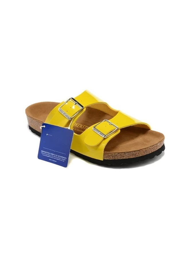Birkenstock Arizona Yellow Two-Strap Adjustable Buckle Comfort Sandals - Image 1