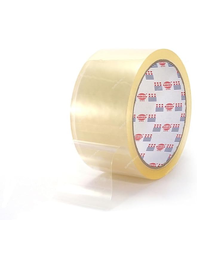 Asmaco Clear Transparent Nylon Tape 200 Yds X 2 Inches 6Pcs - Image 1