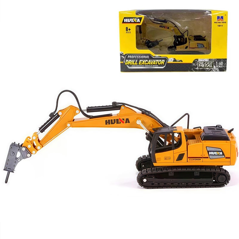 Gemini&Genius Gemini Genius Drill Excavator Heavy Duty Construction Site Vehicle Toys 160 Scale Diecast Digger and Driller Engineering Dump Truck Collectible Alloy Model Toys for Kids and Decoration for House - Image 3