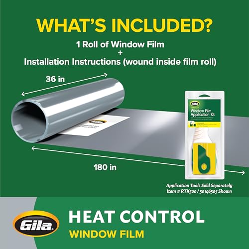 Gila® Heat Control Titanium Adhesive Residential DIY Window Film Sun Blocking Glare Reduction 3ft x 15ft (36in x 180in), Gray - Image 5