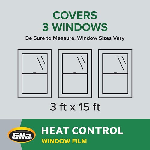 Gila® Heat Control Titanium Adhesive Residential DIY Window Film Sun Blocking Glare Reduction 3ft x 15ft (36in x 180in), Gray - Image 4