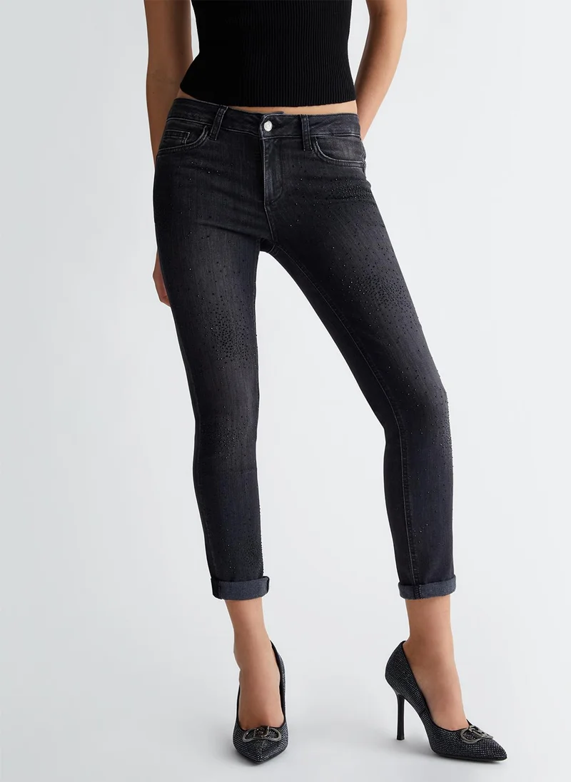 Liu Jo Bottom Up skinny jeans with gemstones