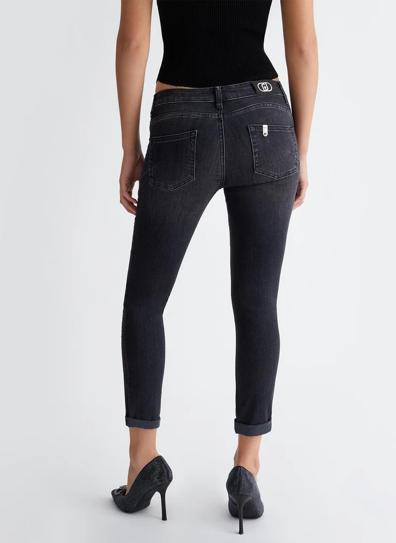 Liu Jo Bottom Up skinny jeans with gemstones