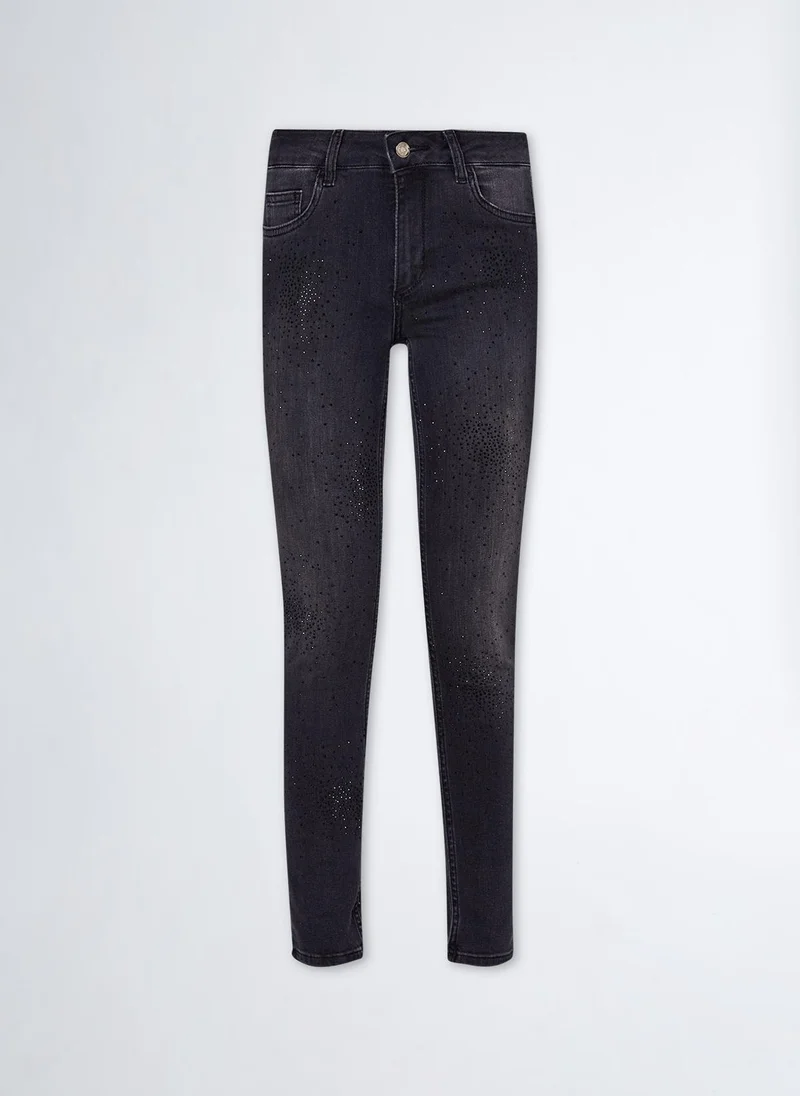 Liu Jo Bottom Up skinny jeans with gemstones