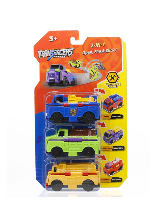 TRANSRACERS 3 Pieces Blister Card Pack Of Construction Vehicle  - Image 1