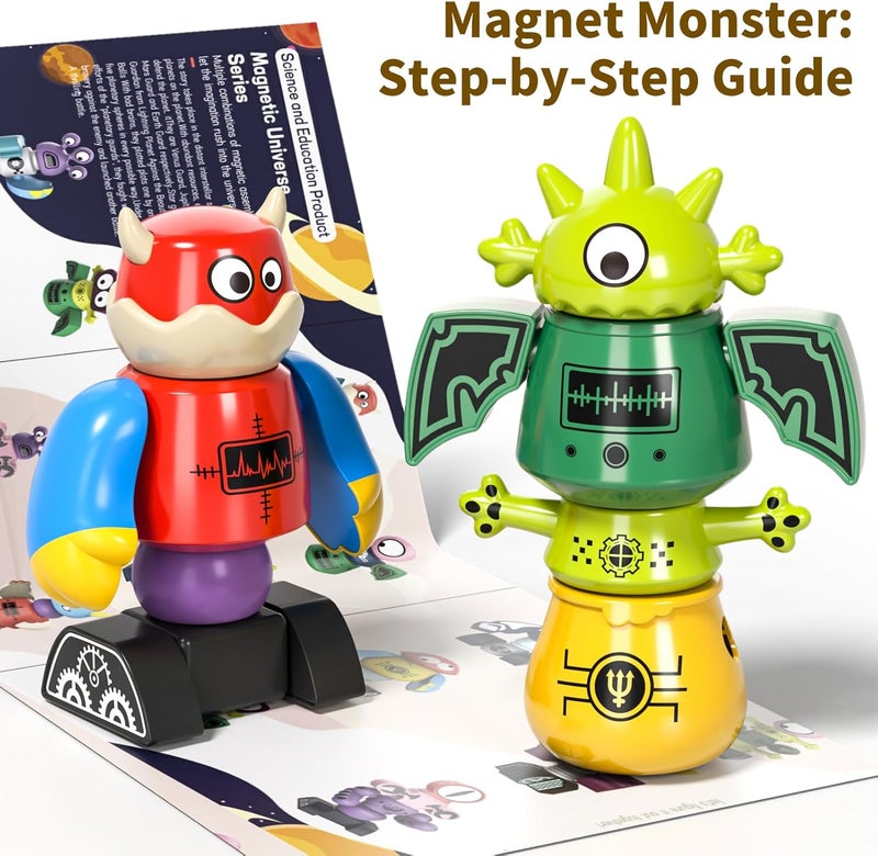 BLmukce Magnetic Robot Toy for Kids 3-5, 35 PCS STEM Educational Playset with Storage Box, DIY Stacking Monster Robots, Toddler Creative Building Toys Gift for Boys Girls (Christmas Birthday) - Image 3