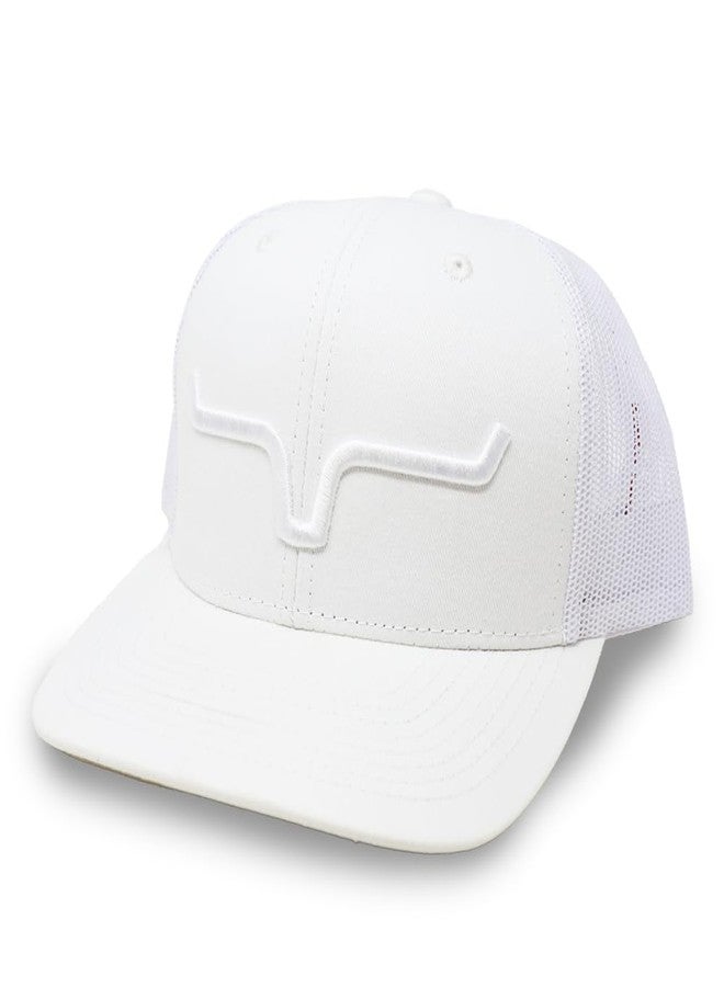 Kimes Ranch Caps Adjustable Snapback Weekly Trucker Hat White - Image 1
