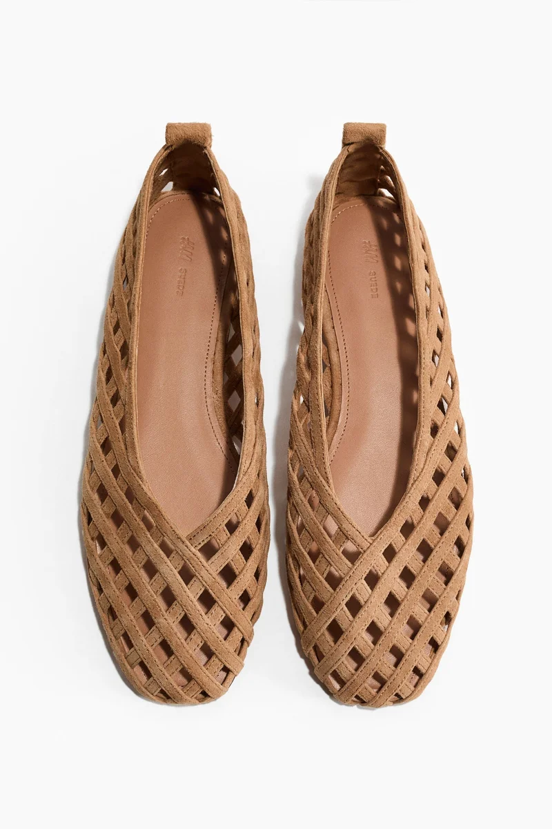 H&M Braided-look leather ballet flats