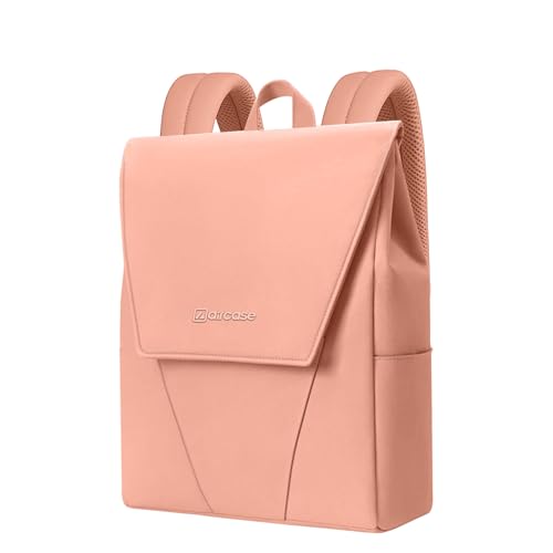AirCase Canvas Laptop Backpack for Women with Multiple Pockets, Padded Straps, 13L Capacity, Lightweight, Water-Resistant Bag for Travel, College, Office Use, Supports Laptops Up to 14.1 Inch (Pink) - Image 1