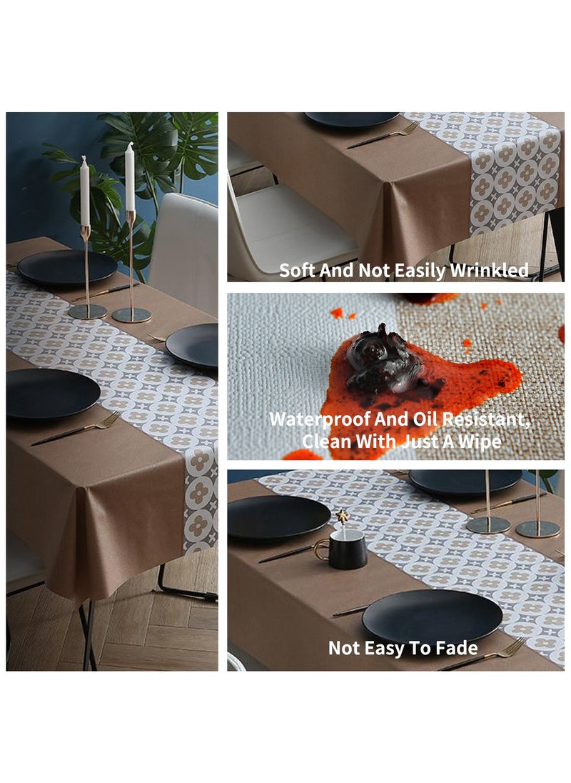 YQbest - Waterproof & Oil-Resistant PVC Table Mat, Washable Dining Tablecloth for Kitchen, Coffee Table, Hotel, Durable and Non-Slip Table Cover, Easy to Clean - Image 1