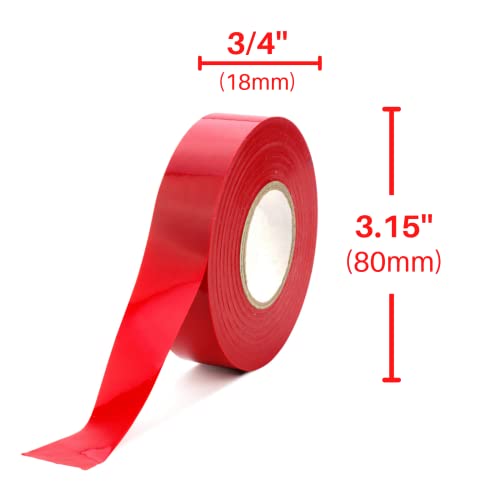 Xtricity Vinyl Red Electrical Tape 3/4 inch x 66 Ft for Electrical Insulation, Wire Bundling and DIY Repairs – Durable, Stretchy, General Purpose – Up to 600V (1 Pack) - Image 4
