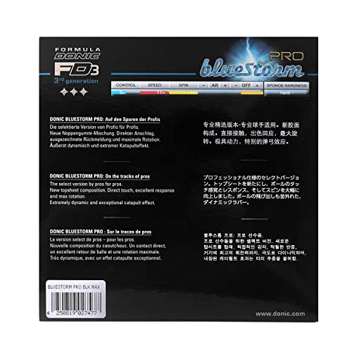 Donic BlueStorm Pro Max Table Tennis Rubber, Colour - Black - Image 2