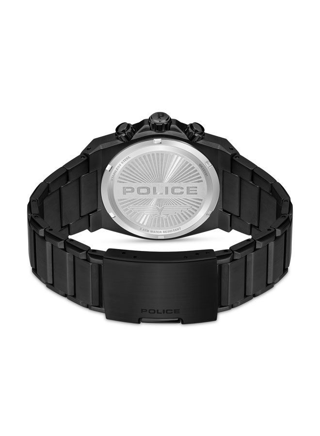 POLICE Men 43mm Multifunction Watch with Hydraulic Black Plate, Charcoal Translucent Dial & 316L Stainless Steel Bracelet - Image 3