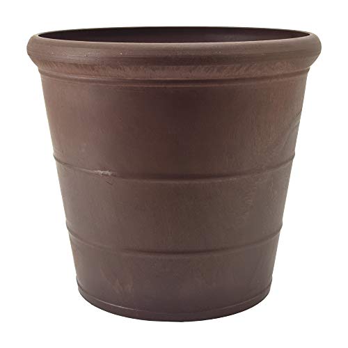 PSW Pot Collection NUR28C 10” Planter Pot for Indoor and Outdoor Plants and Gardens, 10-inch, Chocolate - Image 1