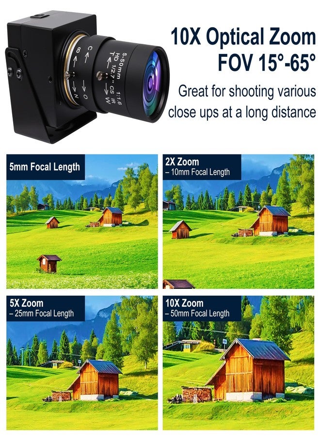SVPRO 1080P USB Webcam with Telephoto 5-50mm Lens, Full HD Computer Camera 100fps/60fps/30fps for Windows/Mac/Linux/Android - Image 3