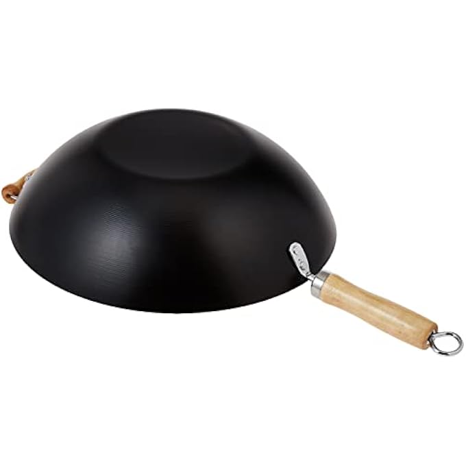 برستيج مقلاة ووك غير لاصقة مقاس 35 سم مع مقبض خشبي، لون أسود Pr42251 - Image 4