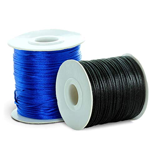 DIY Crafts Pack of 1 Roll, Color: Colorful, 80yards/lot 1.5mm Nylon Cord Satin Rattail Silk Macrame Beading Cords Threading String Kumi(Pack of 1 Roll, Color: Colorful) - Image 4
