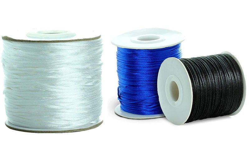 DIY Crafts Pack of 1 Roll, Color: Colorful, 80yards/lot 1.5mm Nylon Cord Satin Rattail Silk Macrame Beading Cords Threading String Kumi(Pack of 1 Roll, Color: Colorful) - Image 5