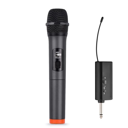 kh Dynamic Wireless Microphone, UHF Dynamic Mic with Portable Mini Receiver, Karaoke Handheld mic System 6.35mm Jack, 50-60 Feet Cordless Range for House Parties, Karaoke Singing - Image 1