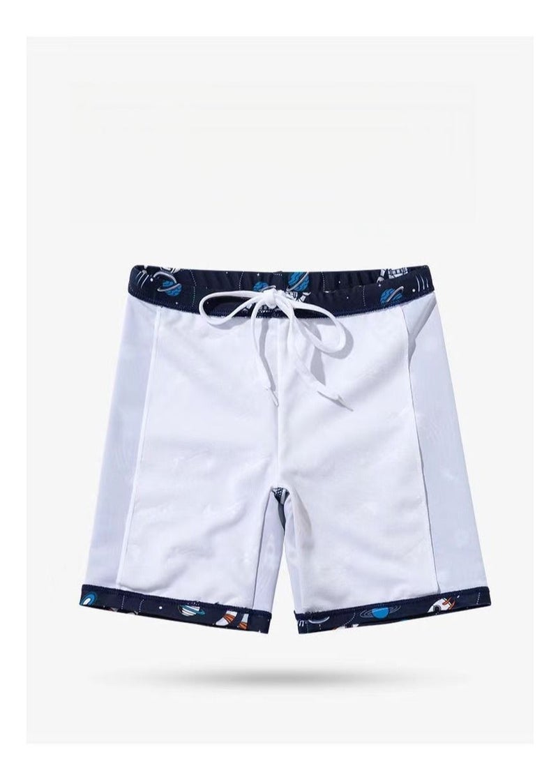 2023 Children's Sunscreen Quick Drying Swimsuit Swimming Training Hot Spring Suit Professional Five Point Boy Short Sleeved Split Suit  - Image 3