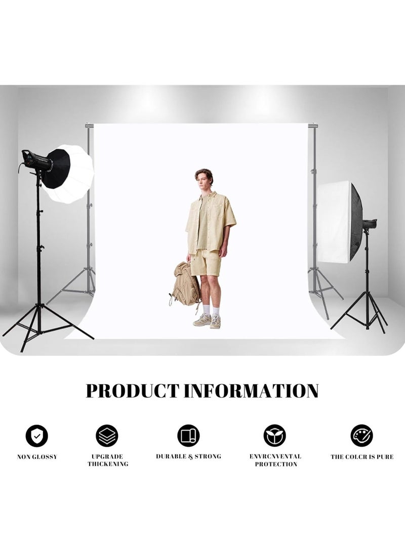 YelaJoy 5X10FT White Background for Photography Photo Booth Backdrops for Photoshoot Backgrounds Screen Video Recording Parties Curtain, Low Temperature Ironing to Remove Wrinkles (White) - Image 5