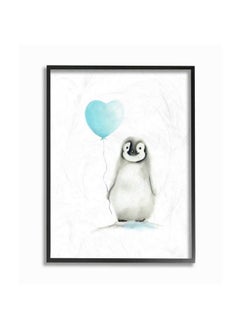 Stupell Industries Stupell Industries Baby Penguin with Blue Balloon Framed Giclee Texturized Art, 11 x 1.5 x 14, Proudly Made in USA  - Image 1