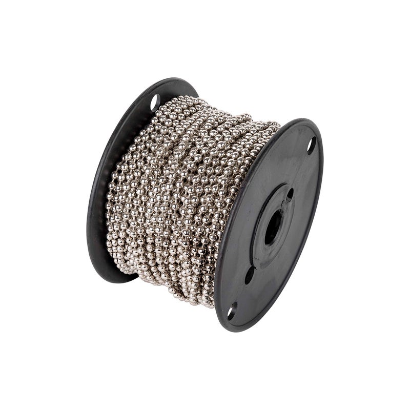 Ball Chain Number 10 Nickel Plated Ball Chain 100 Feet Spool 48 mm in Diameter Great for Vertical Window Blinds and Shades Plumbing and Retention Applications