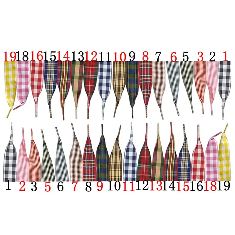 Goodlace 1 Inch Wide Fantastic Flat Checkered Shoelaces Fabric Ribbon Plaid Shoe Laces for Sneaker Sport Shoes 47/55 Inch (No.24 Black, 47In/120cm) - Image 3