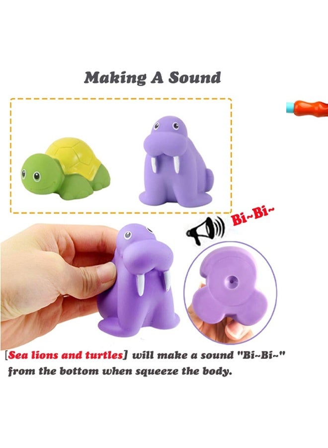 لعبة حمام، ألعاب صيد حيوانات عائمة مع شبكة صيد، لعبة شبكة صيد في حوض الاستحمام وحمام السباحة للأطفال الصغار والأطفال (أزرق) - Image 3