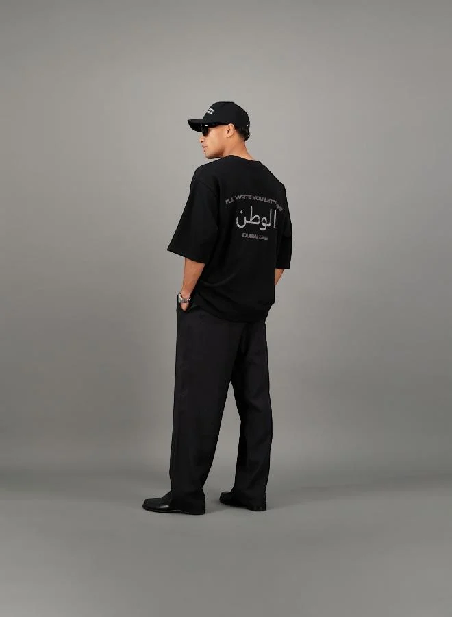 I'LL WRITE YOU LETTERS Arabic Oversize in Black