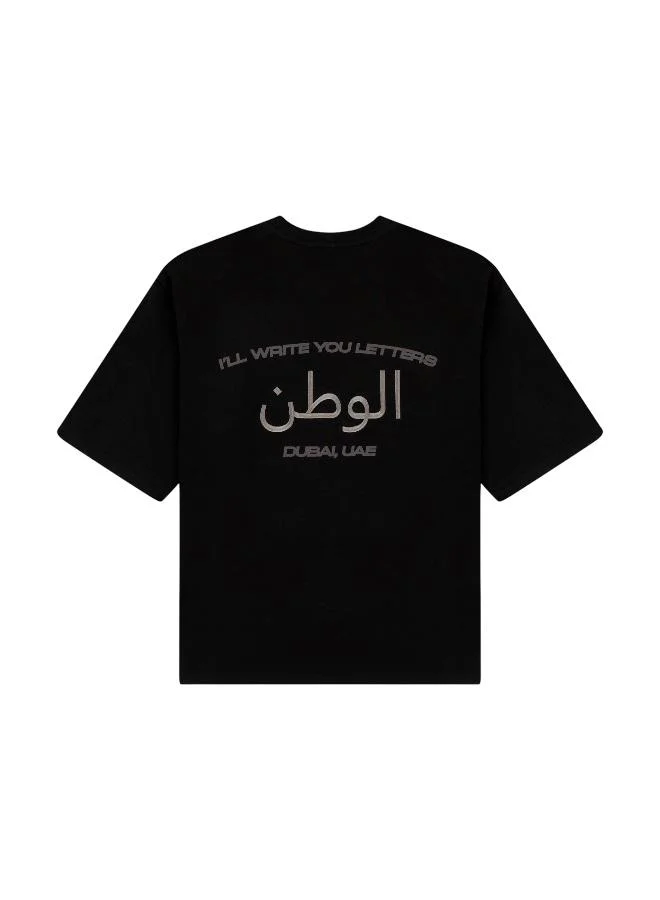 I'LL WRITE YOU LETTERS Arabic Oversize in Black