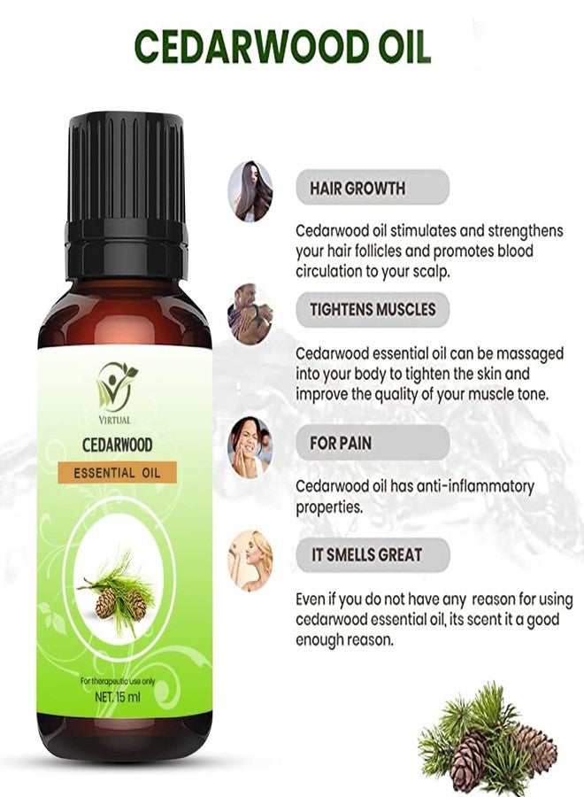 افتراضي زيت خشب الأرز العطري الافتراضي - نقي 100%، طبيعي وغير مخفف لنمو الشعر والعناية بالبشرة - Image 4