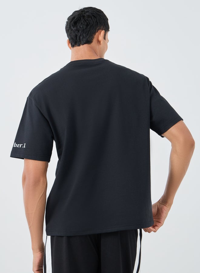 Styli Placement Print Crew Neck Oversized T-Shirt - Image 4